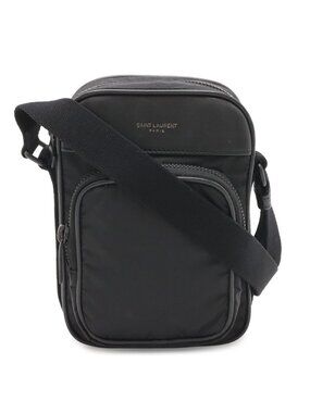 Saint Laurent Paris YSL City Mini Camera Bag Nylon Leather Black